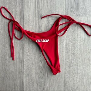 Xxxnotforsale Full Send, Worn, Sexy, Red, Tie String Bikini, Size XS